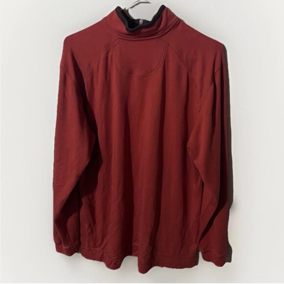 Tommy Bahama Sweatshirt Mens Medium M Orange Quarter Zip Sweater Cotton Relax - Picture 2 of 5